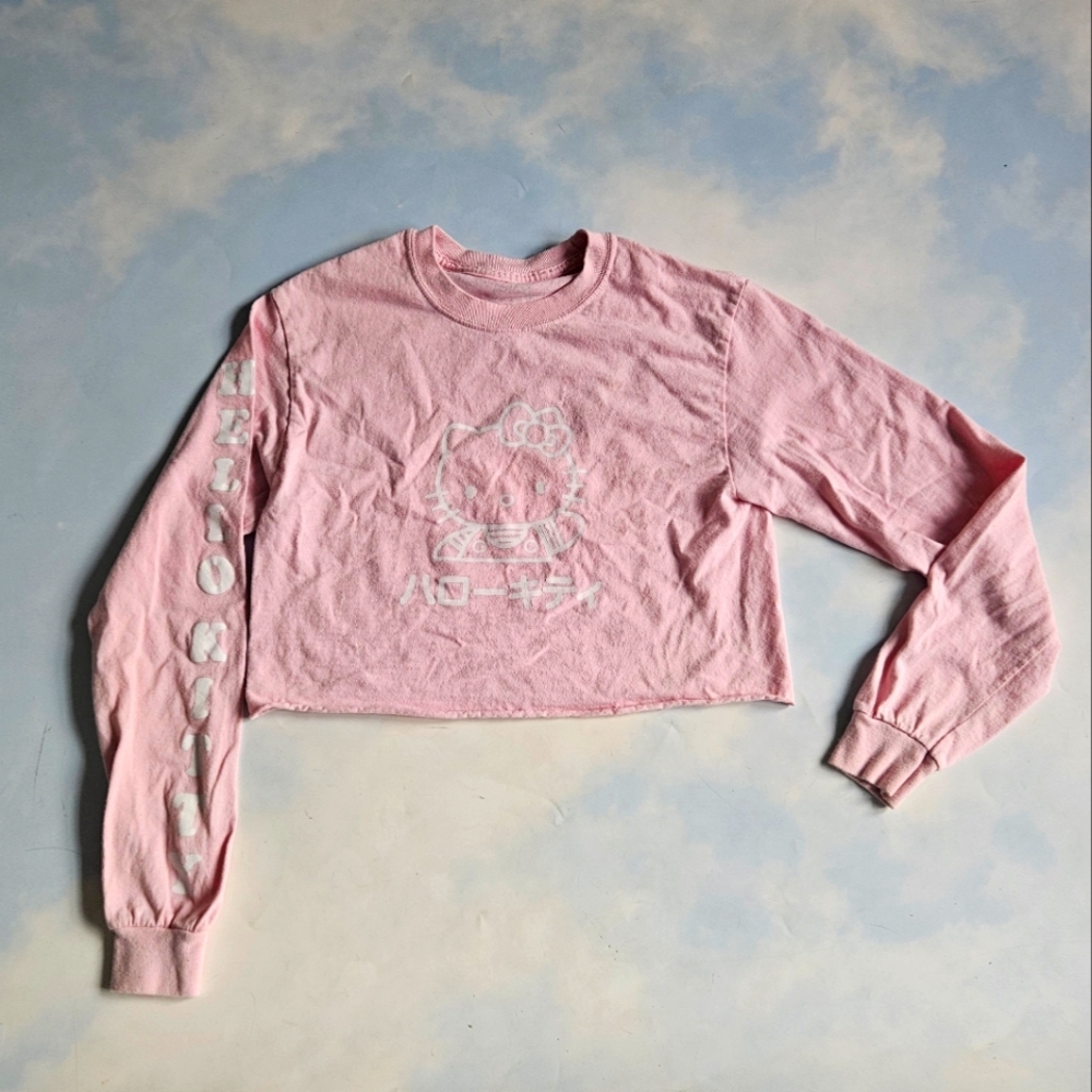 Hello Kitty Rare Crop Top Rare Long Sleeve Women's